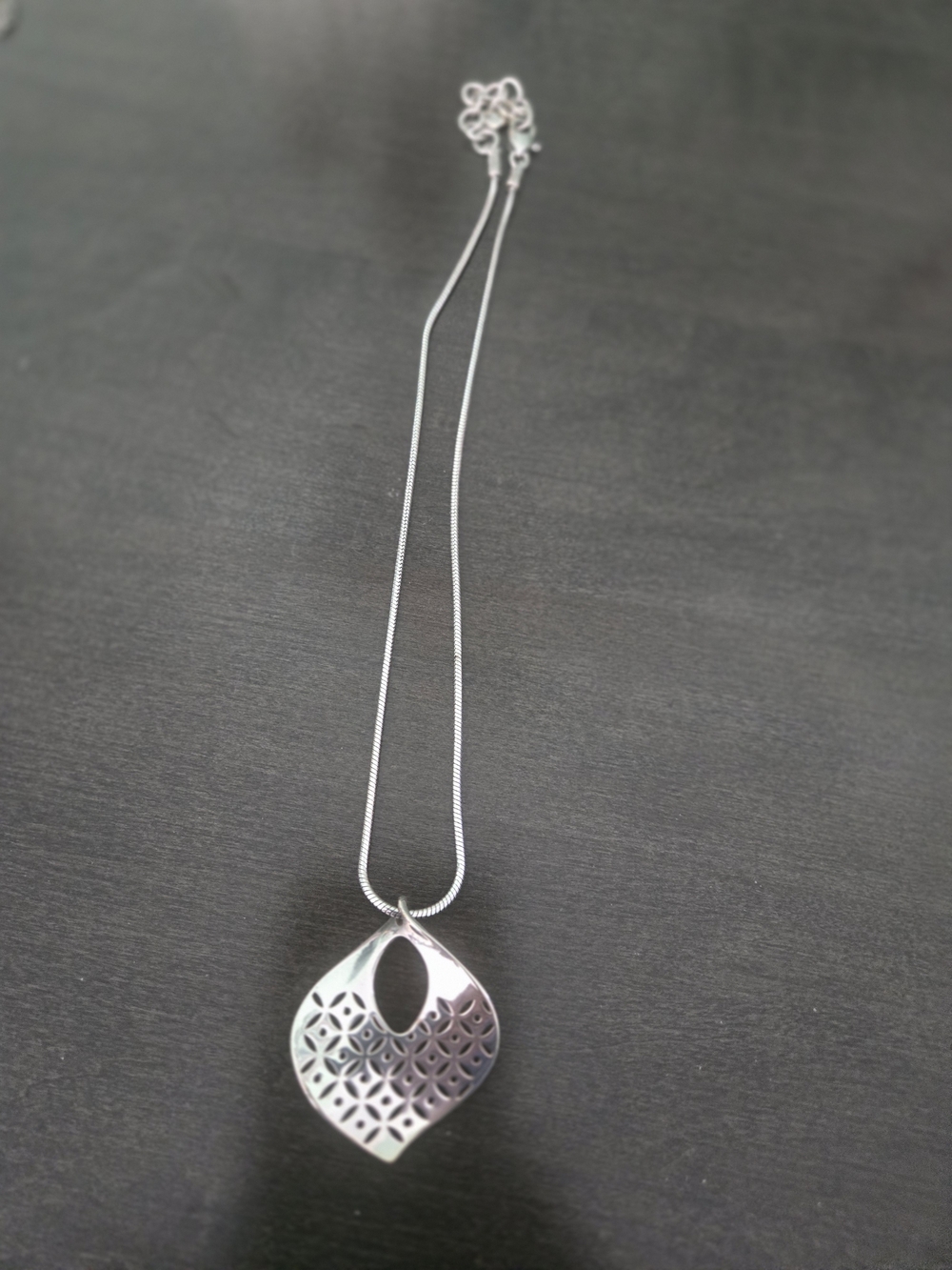 Brighton Silver Filigree Teardrop Pendant Necklace
